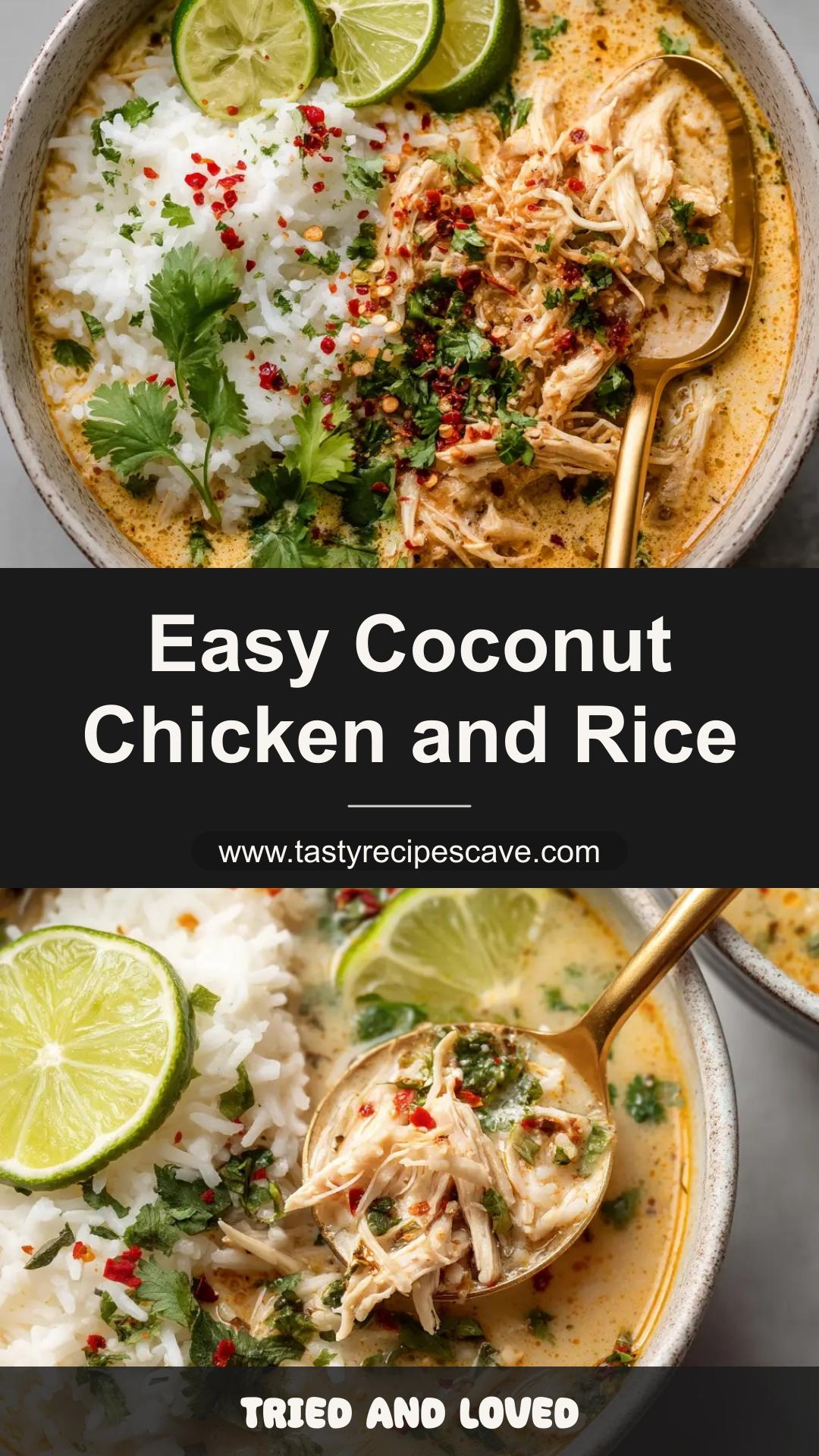 Coconut Chicken and Rice with Lime and Cilantro — pin 1