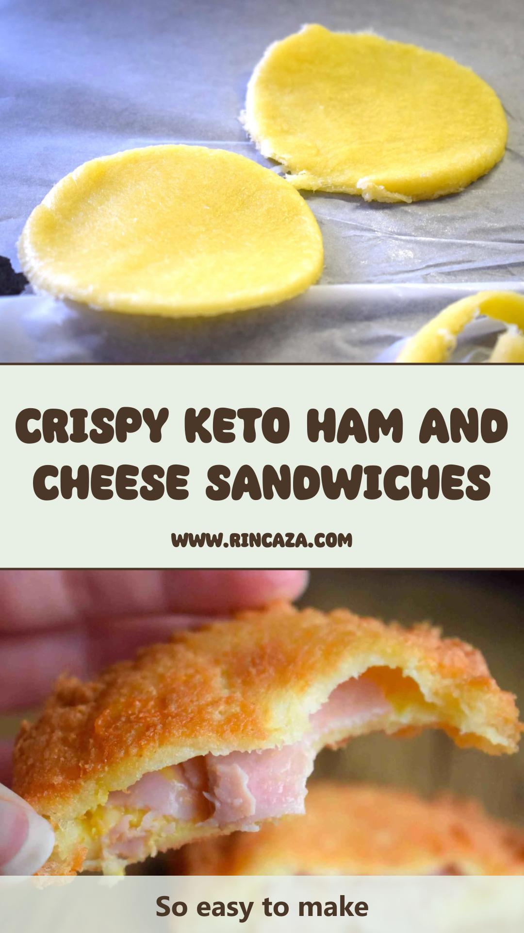 Keto Fried Ham and Cheese Sandwiches With Golden Crispy Dough — pin 3