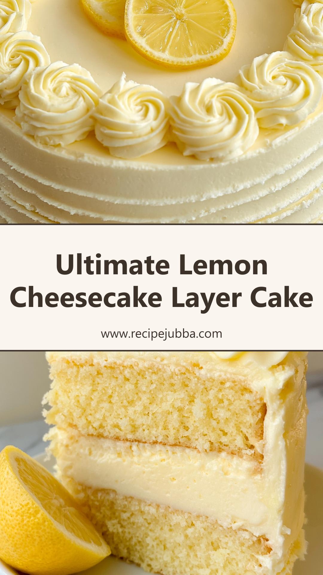 Lemon Cheesecake Layer Cake with Tangy Cream Cheese Frosting — pin 3