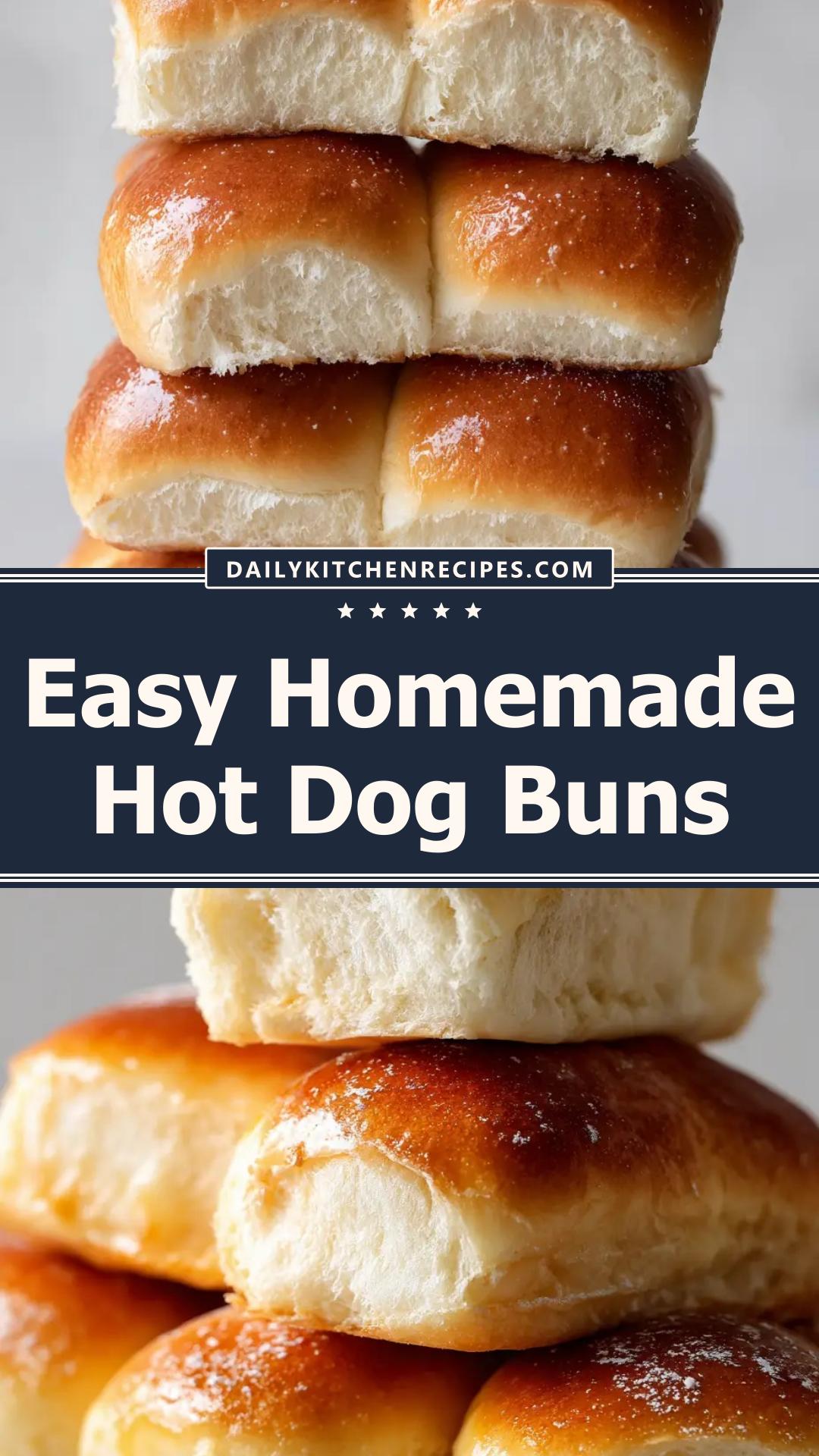 Homemade Hot Dog Buns with Split-Top Score and Shiny Crust — pin 2