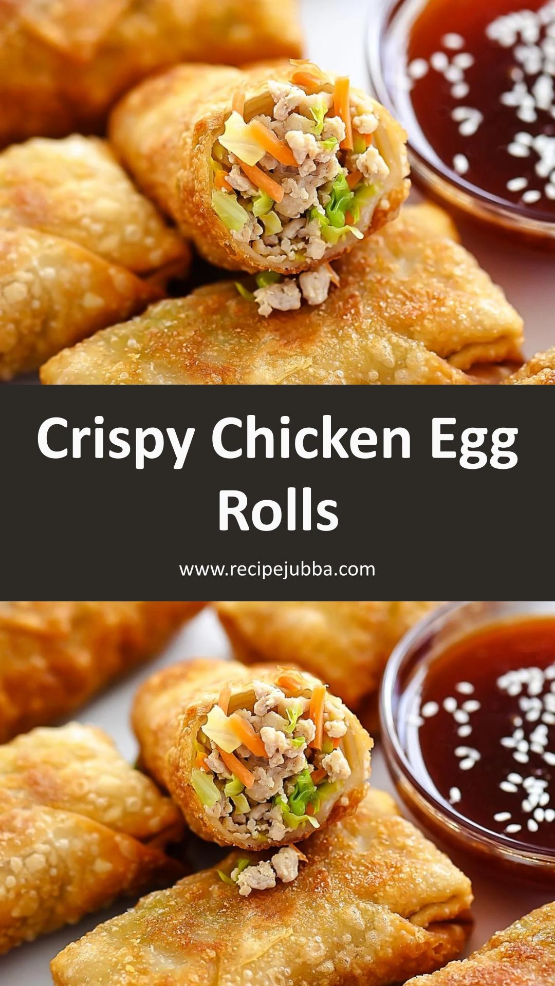 Chicken Egg Rolls with Crispy Golden Wrappers and Sweet and Sour Sauce — pin 2