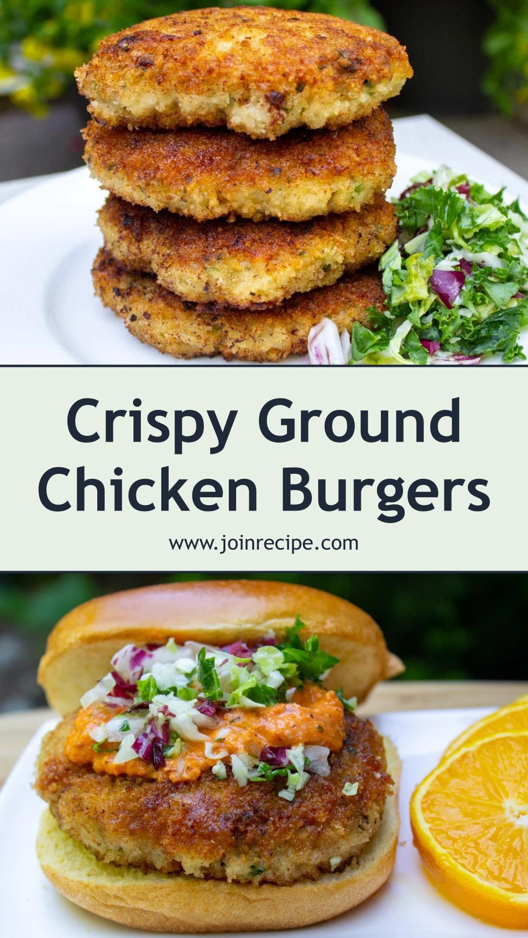 Crispy Ground Chicken Burgers with Juicy Panade and Panko Crust — pin 2