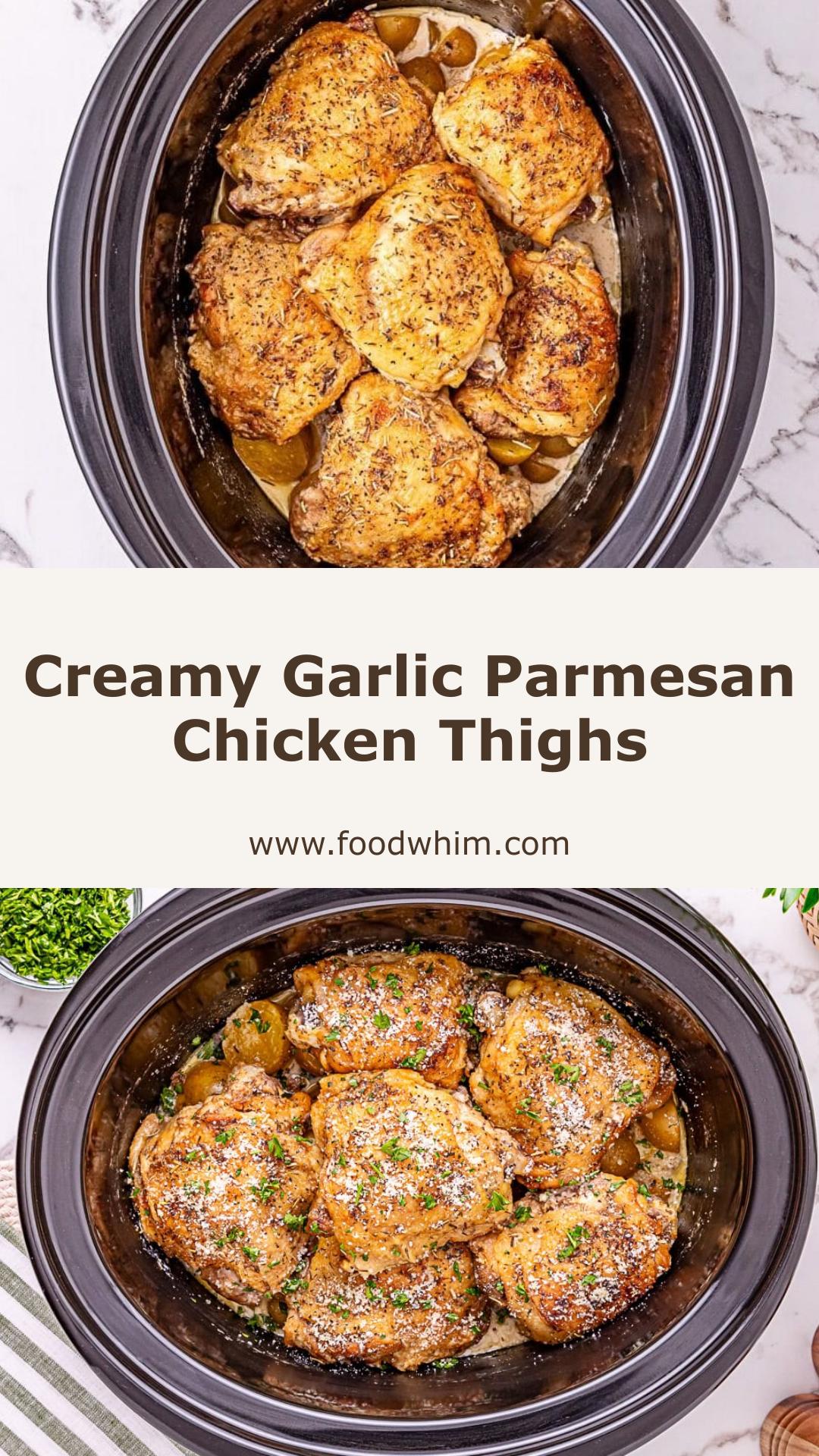 Creamy Garlic Parmesan Chicken Thighs with Tender Potatoes — pin 1