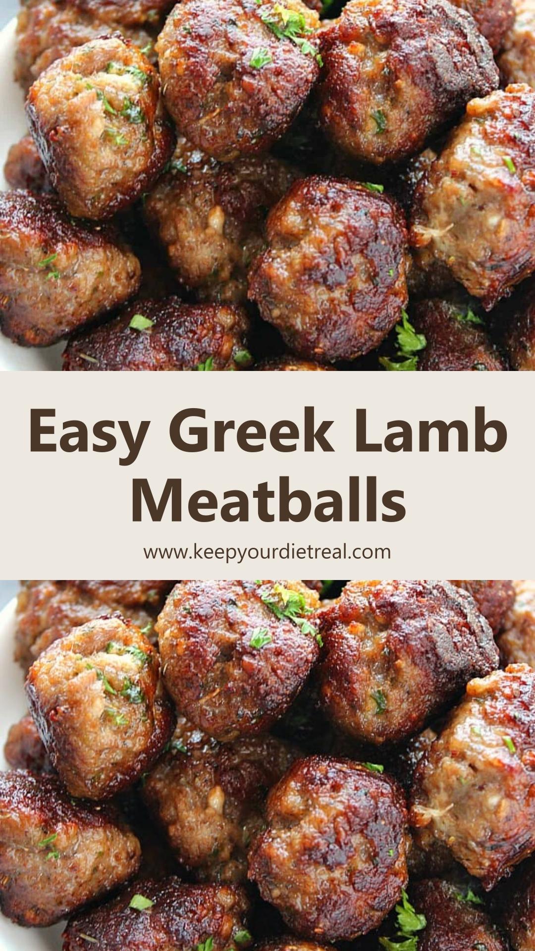 Greek Meatballs with Lamb, Parsley, Mint, and Oregano — pin 1