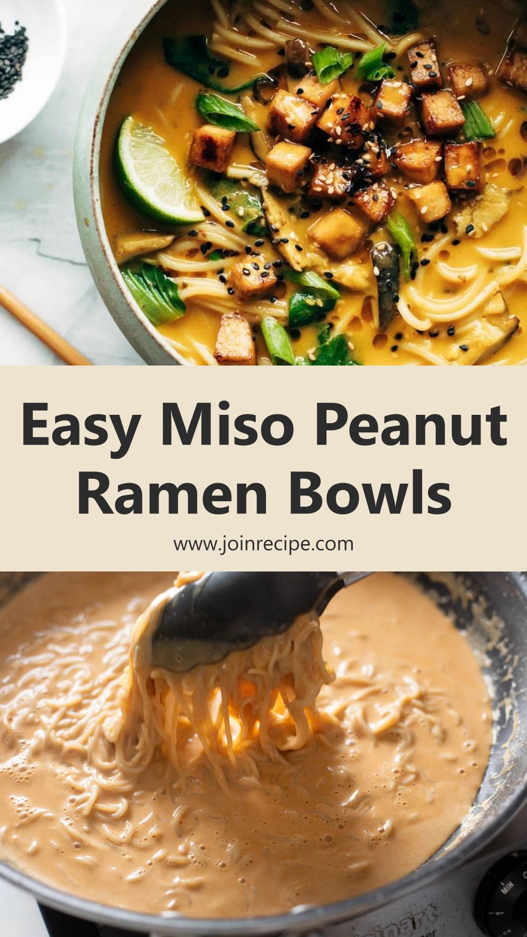 Miso Peanut Ramen Bowls with Crispy Teriyaki Tofu — pin 3