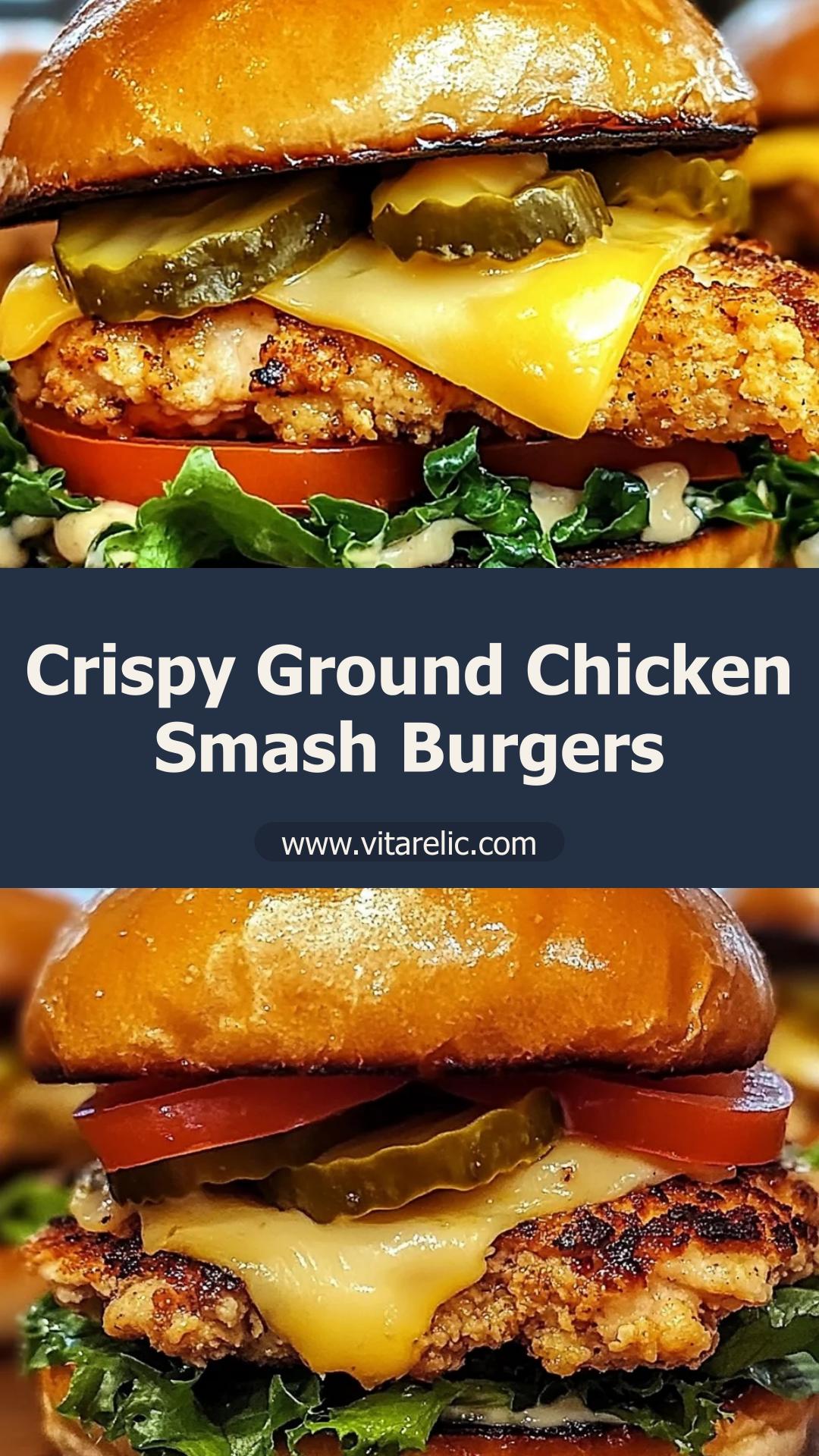 Juicy Ground Chicken Smash Burgers with Crispy Edges and Smoky Paprika — pin 1
