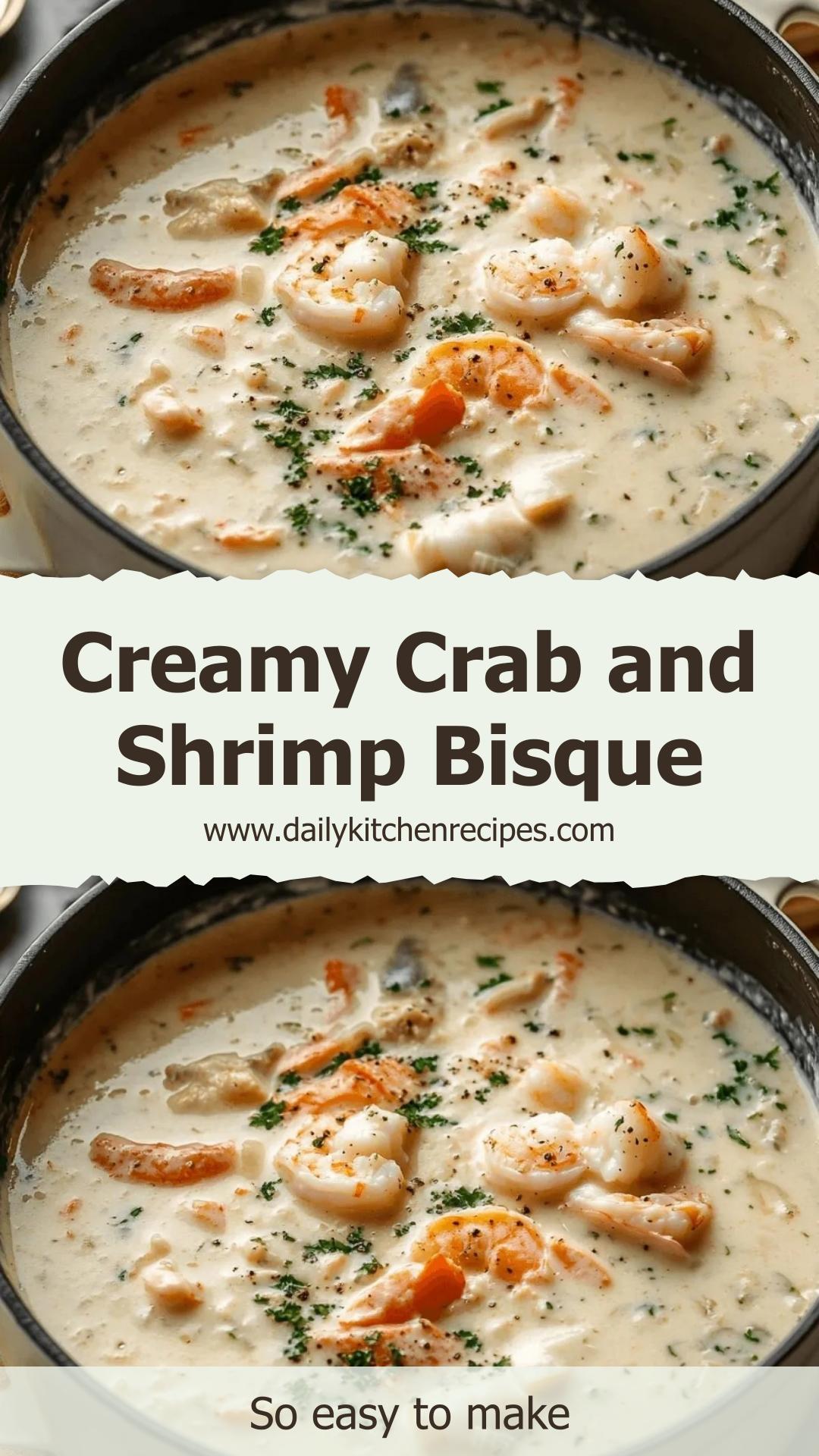 Crab and Shrimp Seafood Bisque 5 Steps Ultimate Delicious — pin 1