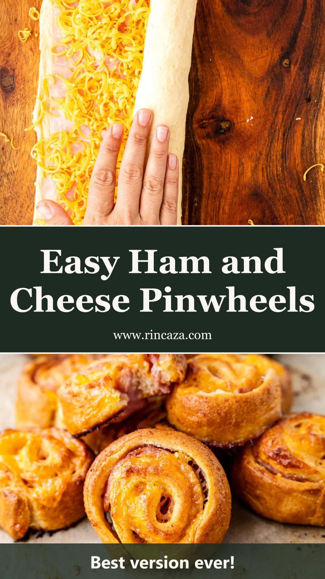 Ham and Cheese Pinwheels with Flaky Crescent Dough and Garlic Butter — pin 3