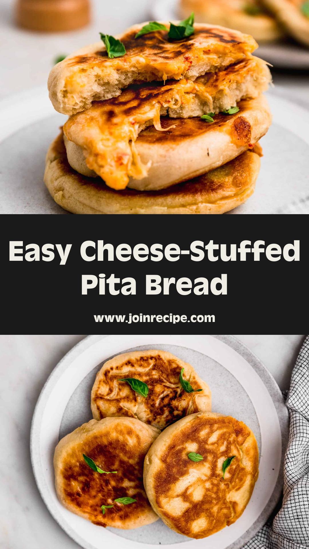 Cheese-Stuffed Pita Bread with Roasted Peppers — pin 1