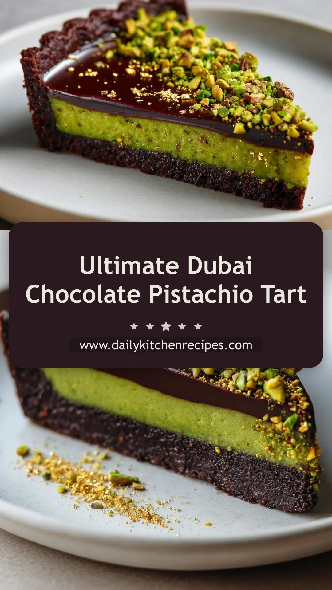 Dubai Chocolate Pistachio Tart with Dark Cocoa Crust — pin 2