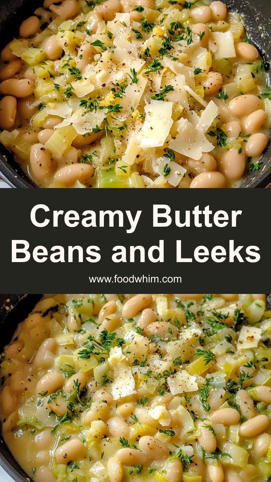 Butter Beans with Leeks: Creamy Cheddar, Herbs, and Lemon — pin 1