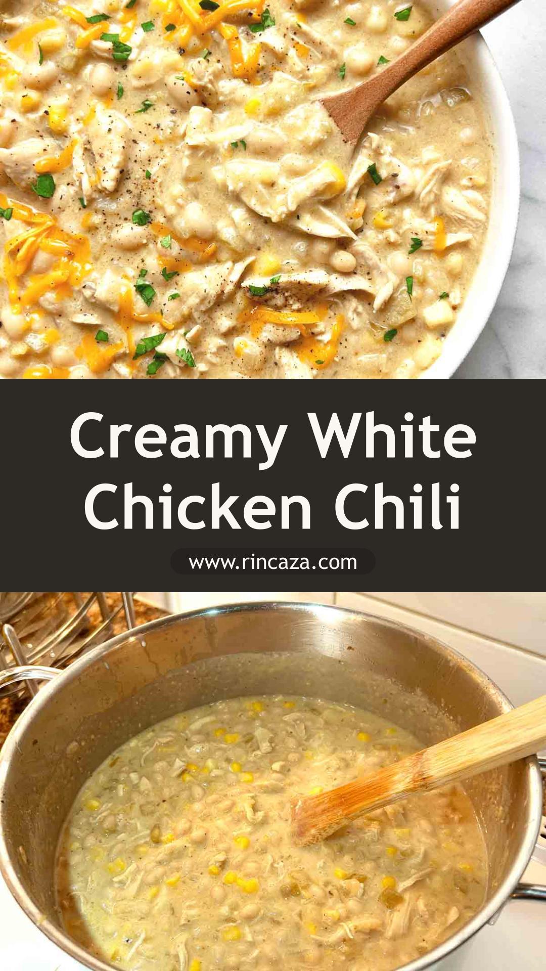 White Chicken Chili With Creamy Sour Cream Broth and Mild Green Chiles — pin 3