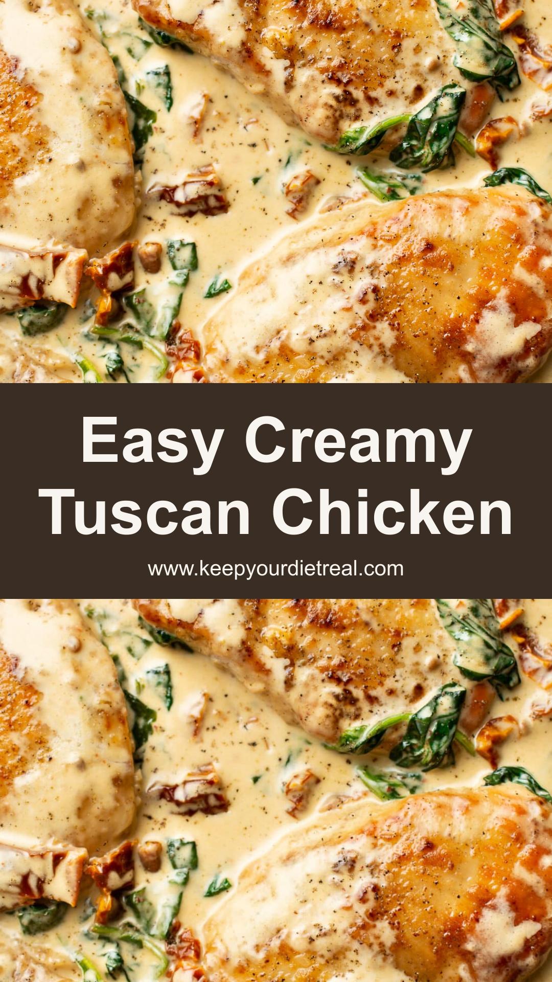 Creamy Tuscan Chicken with Sun-Dried Tomatoes and Spinach — pin 2