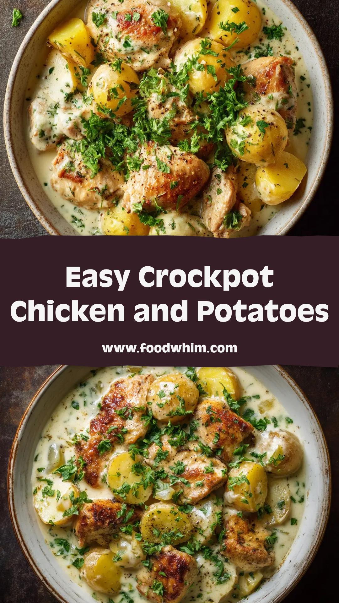 Crockpot Chicken and Potatoes with Garlic Herb Sauce — pin 2