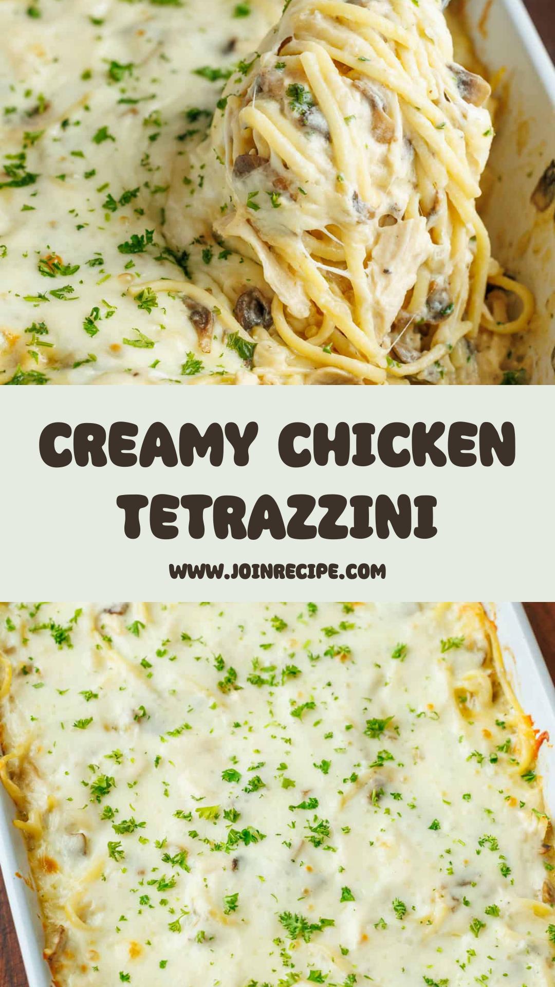 Chicken Tetrazzini with Creamy Mushroom Sauce and Mozzarella — pin 3
