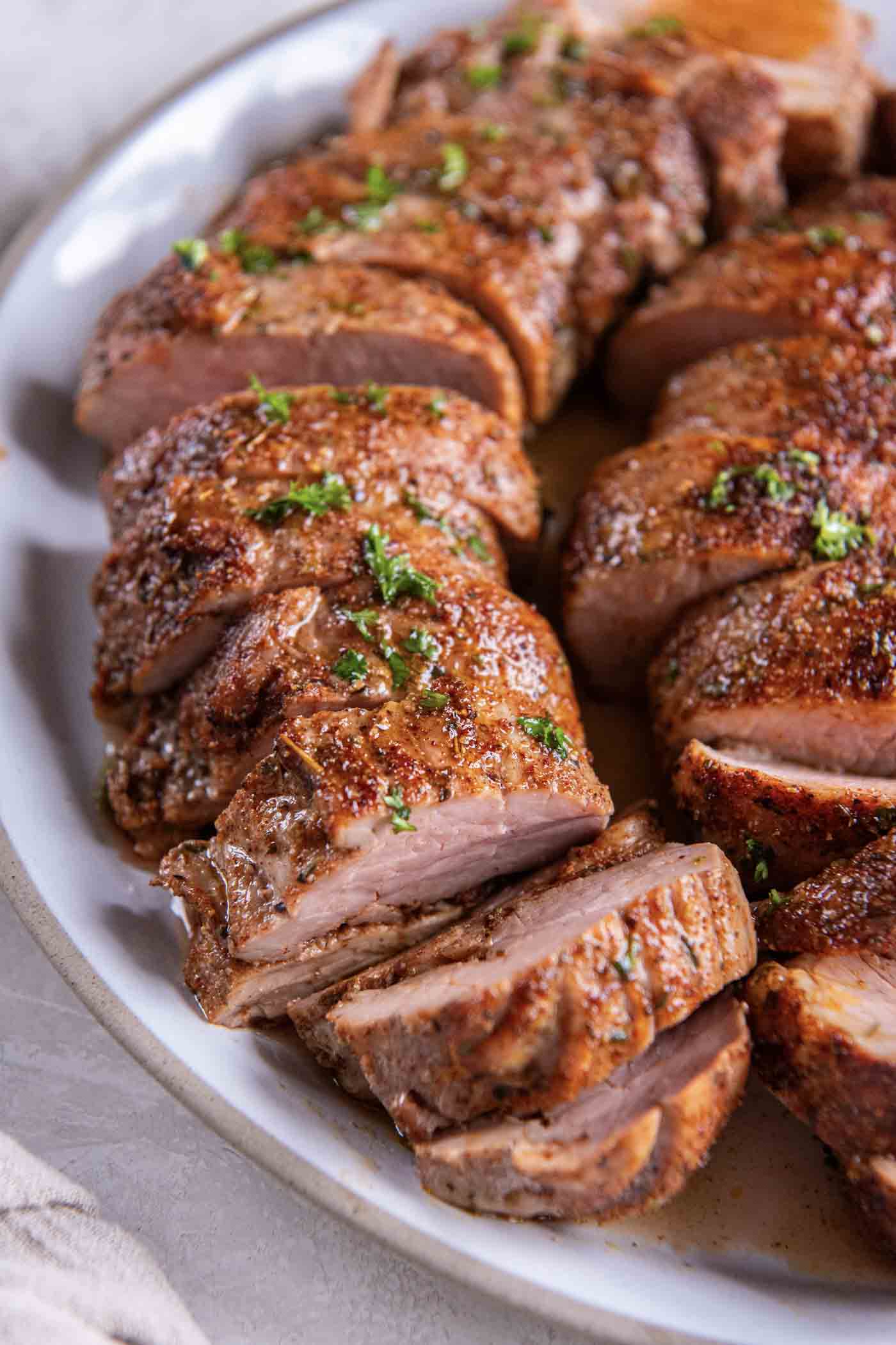 Easy Baked Pork Tenderloin with Caramelized Brown Sugar Spice Rub
