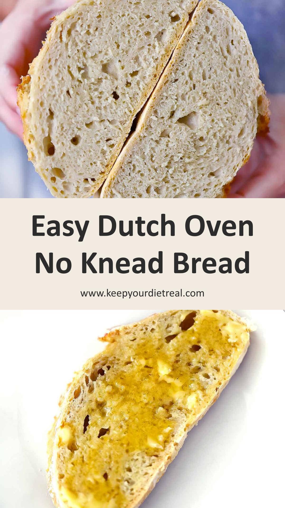 Dutch Oven No Knead Bread with a Crisp Crust and Fluffy Interior — pin 3