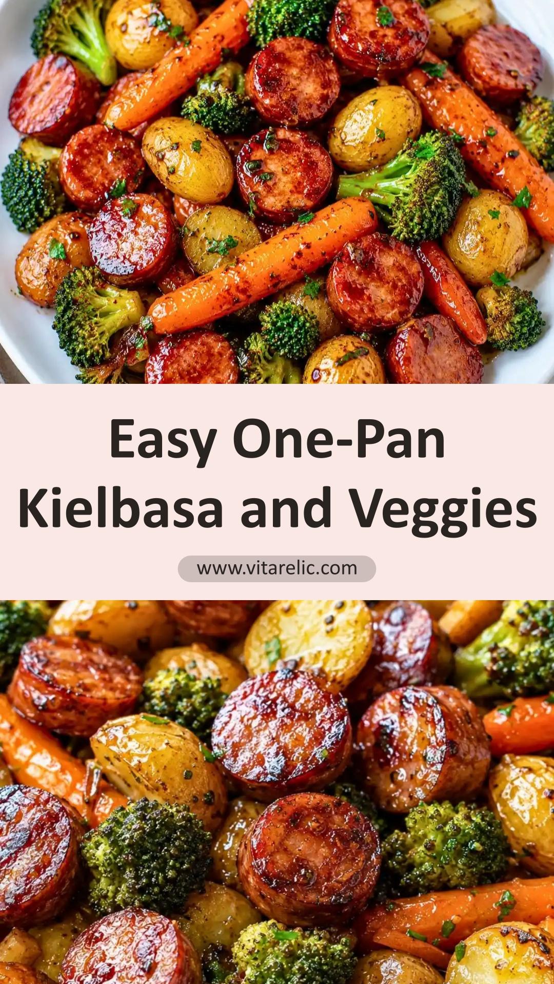 One-Pan Honey Garlic Kielbasa and Veggies with Roasted Potatoes — pin 3