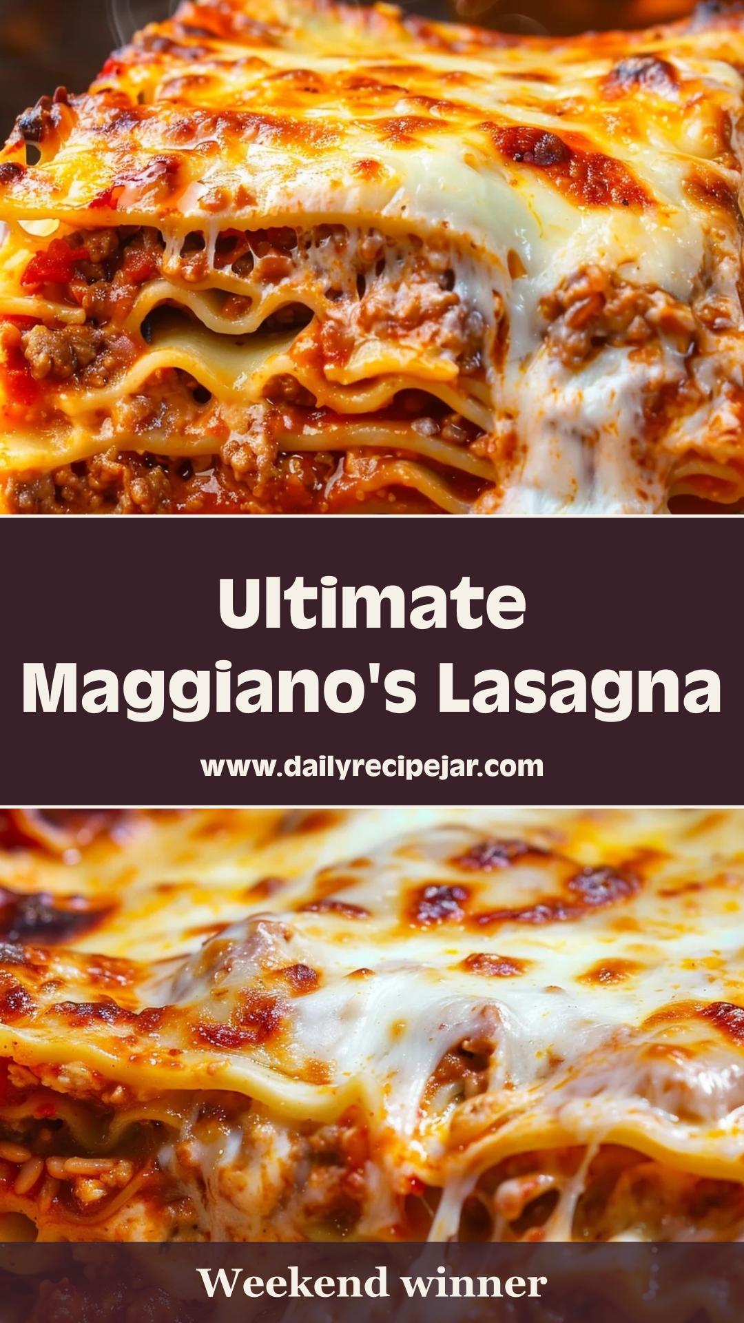 Maggiano's Lasagna with Rich Meat Sauce and Creamy Ricotta — pin 1