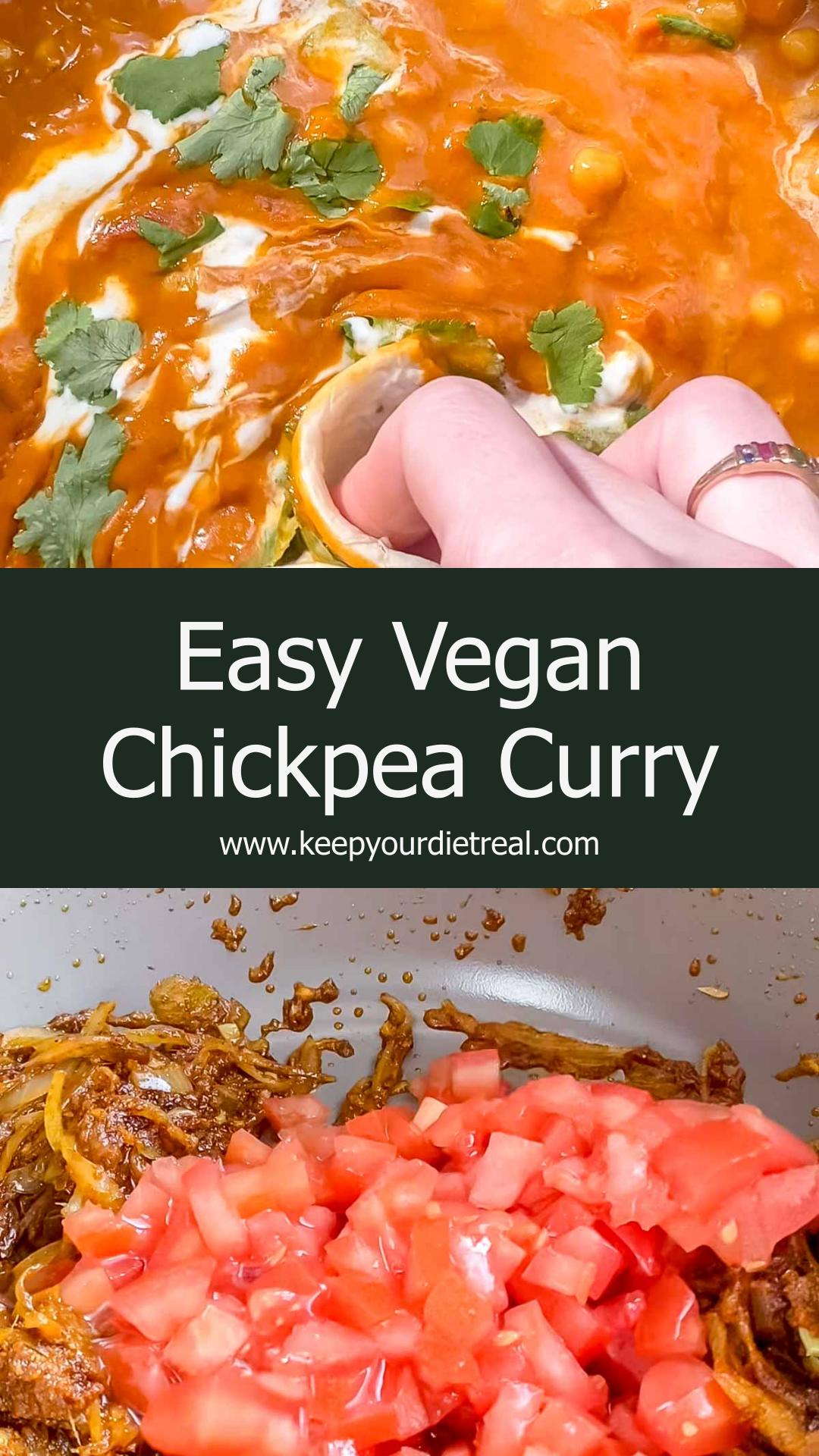 Vegan Chickpea Curry With Creamy Coconut Tomato Sauce — pin 3