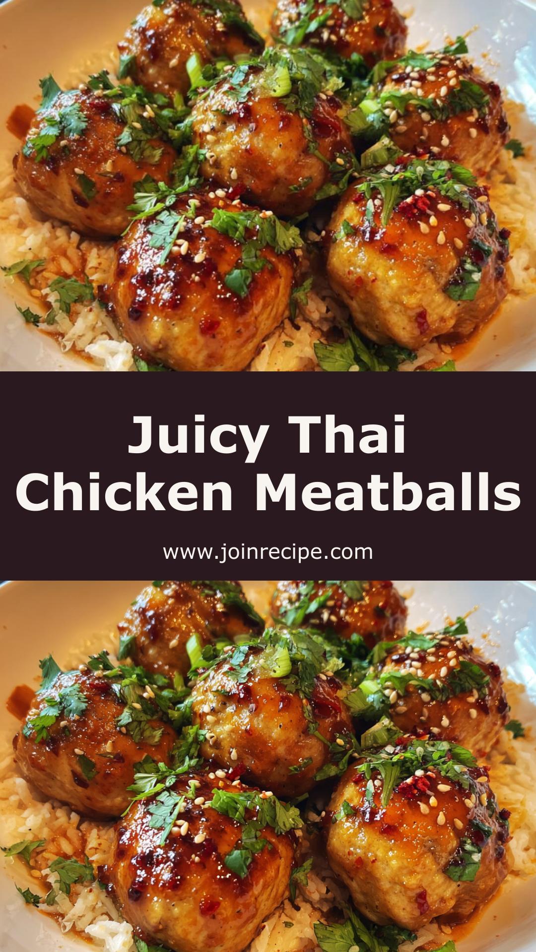 Thai Chicken Meatballs: Juicy Treats with Sweet Chili Sauce — pin 1