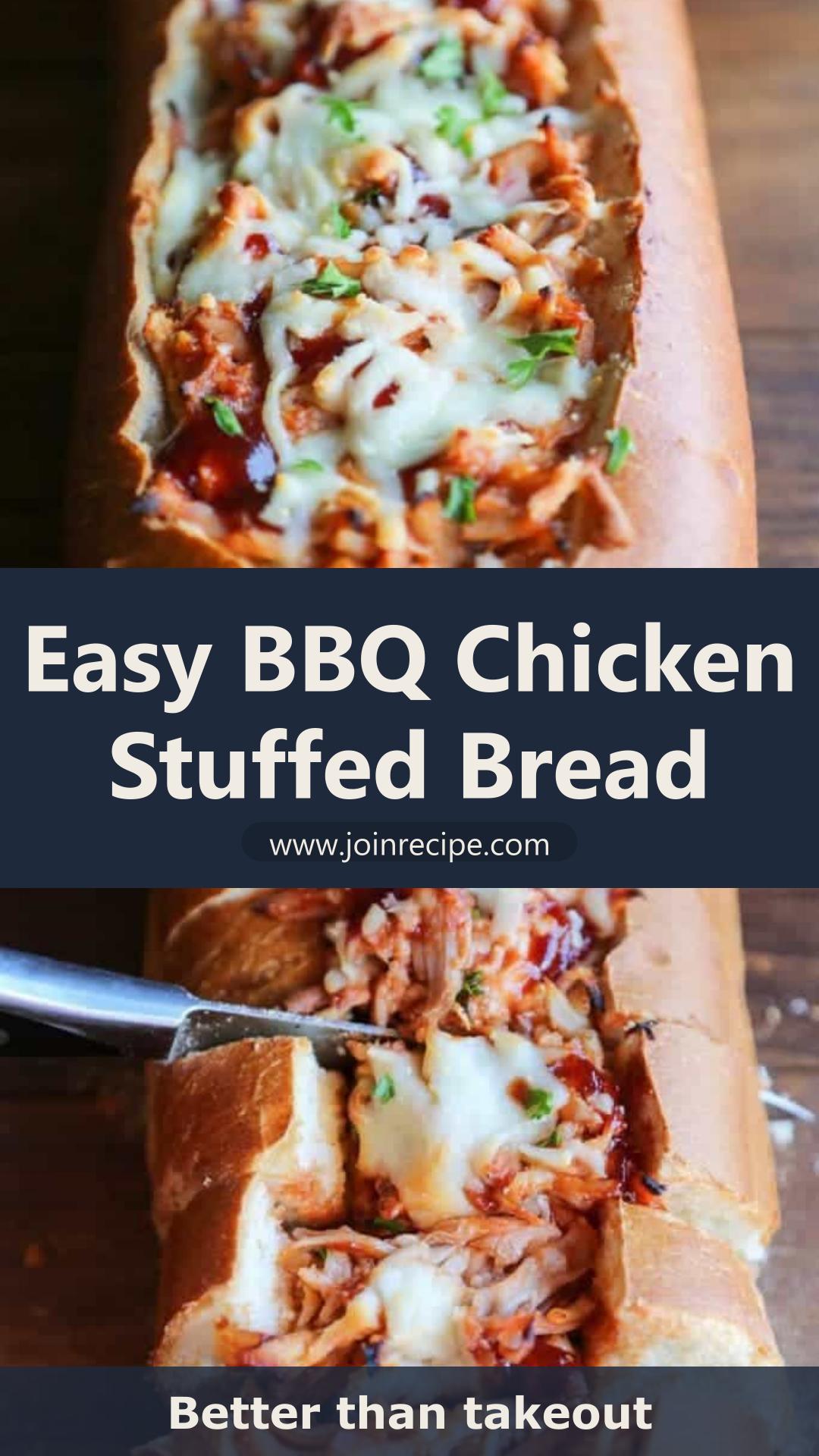 BBQ Chicken Stuffed Bread with Cheesy Barbecue Filling — pin 2