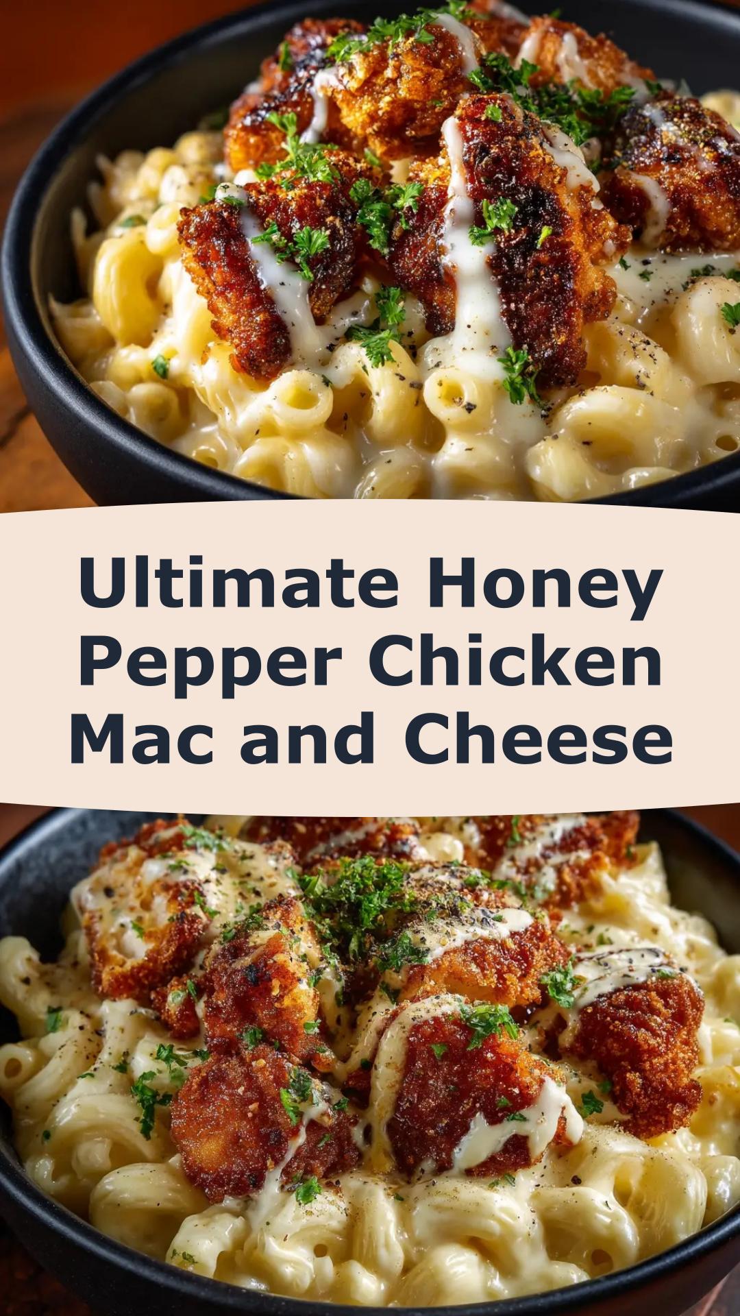 Honey Pepper Chicken Mac and Cheese with Cheddar and Gruyère — pin 1