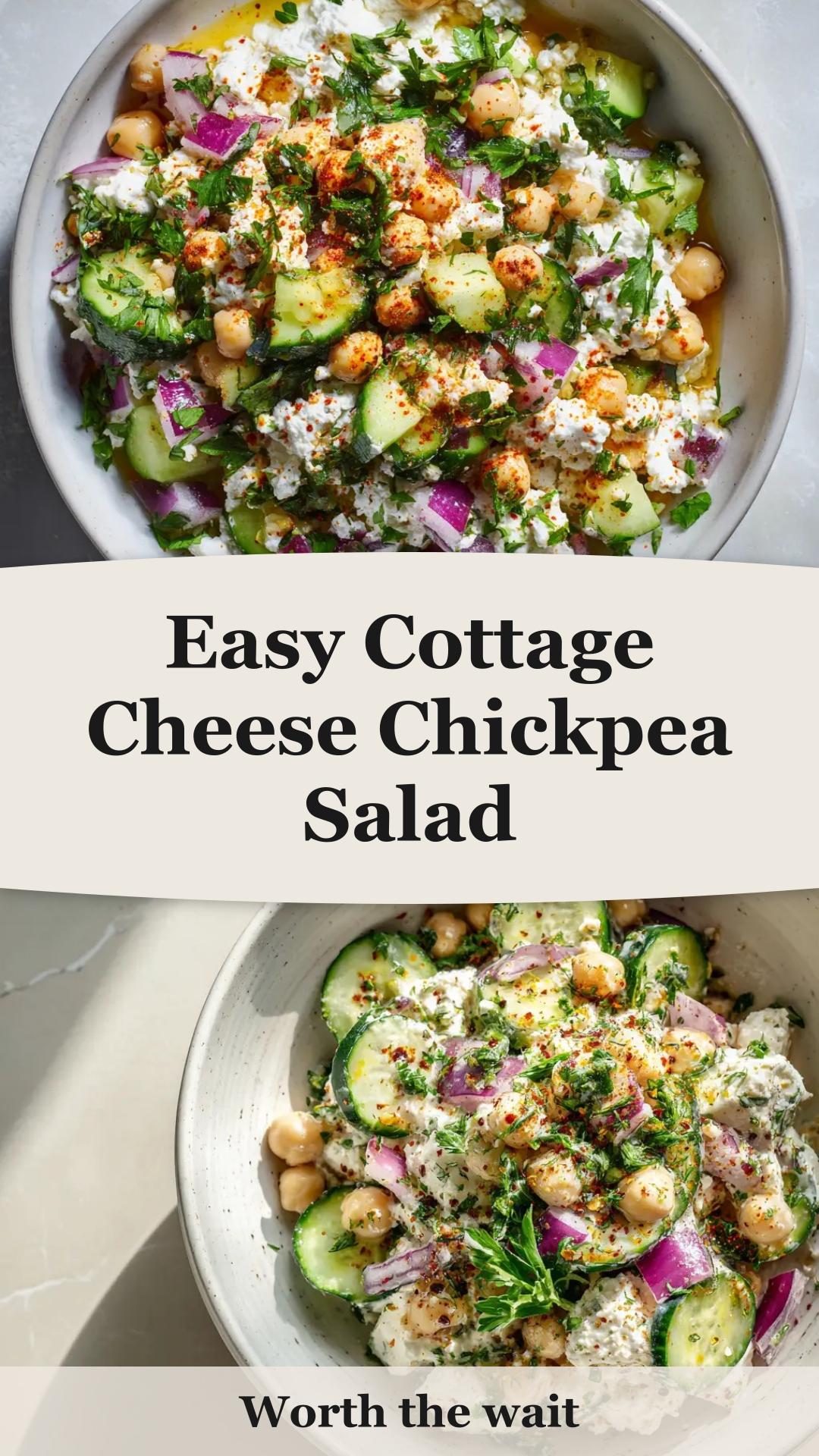 Cottage Cheese Chickpea Salad: High-Protein Easy Lunch — pin 1
