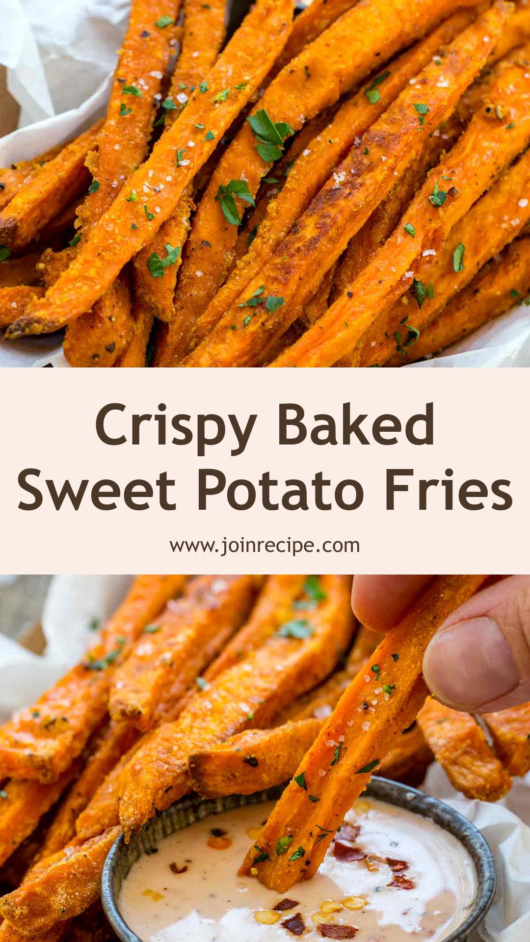 Baked Sweet Potato Fries with Crispy Potato Starch Coating — pin 2