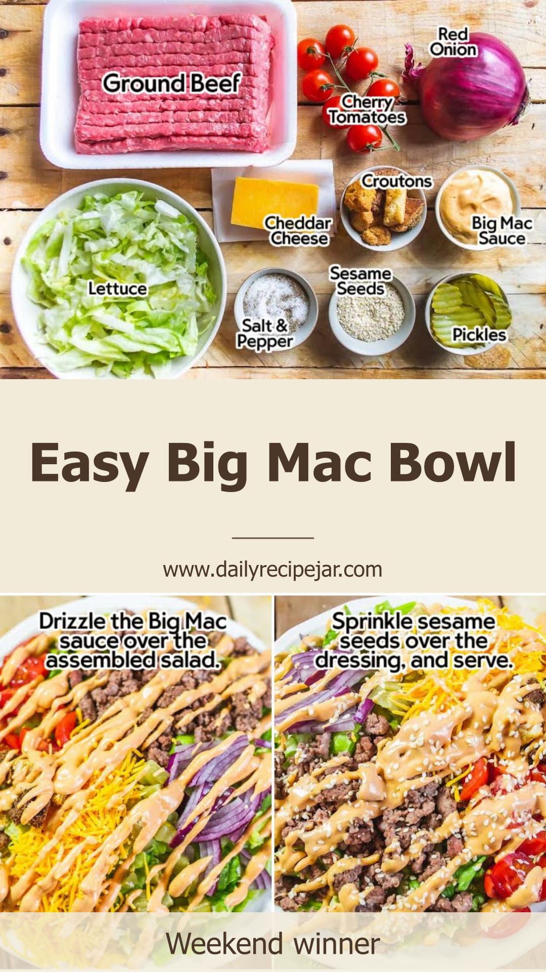 Big Mac in a Bowl: Hamburger Salad with Pickles and Cheddar — pin 2
