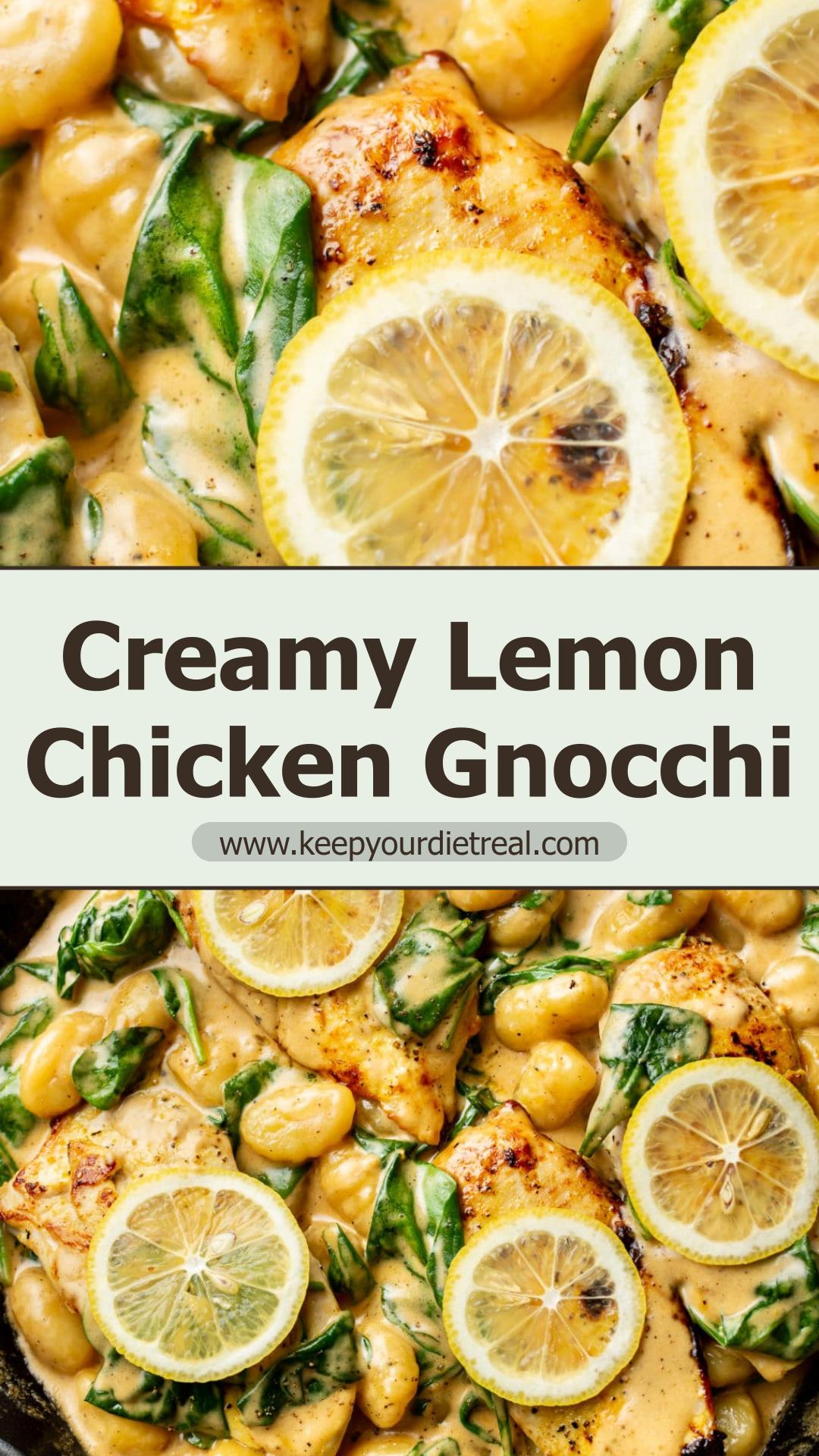 Lemon Chicken Gnocchi with Creamy Parmesan Sauce — pin 2