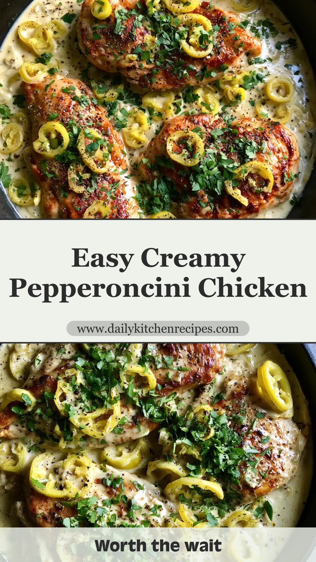 Creamy Pepperoncini Chicken with Garlic and Pepperoncini Brine — pin 2