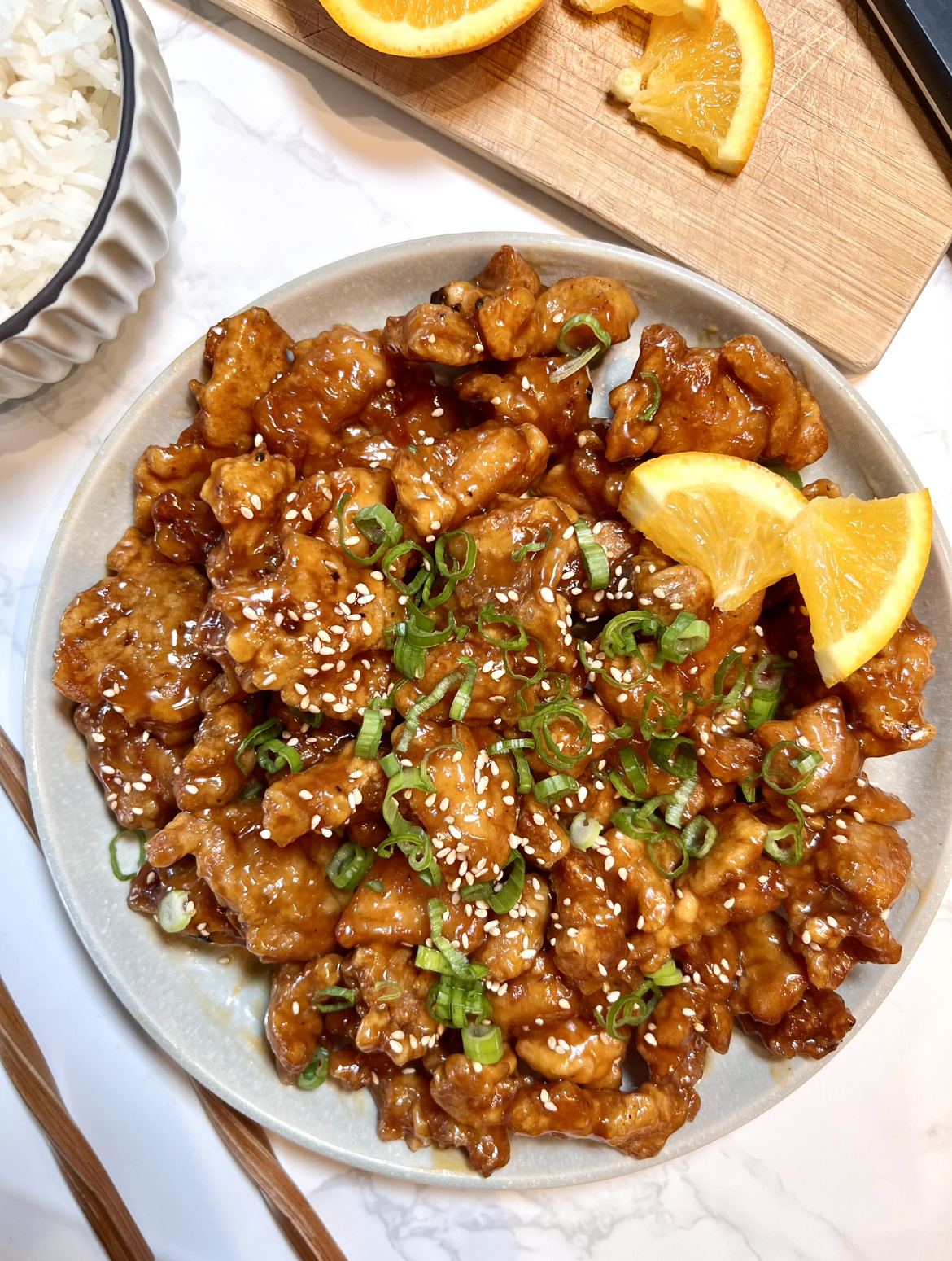 Orange Chicken with Crisp Double-Fried Chicken and Fresh Orange Sauce