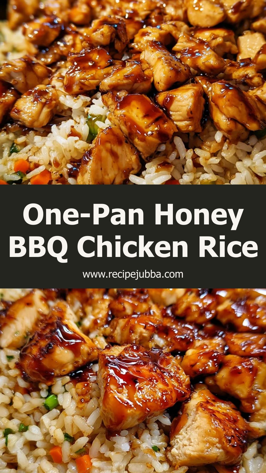 One-Pan Honey BBQ Chicken Rice: Quick Clean-Up with Sweet and Tangy Flair — pin 1