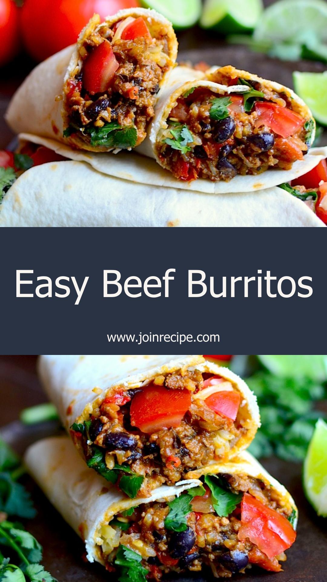 Basic Beef Burritos with Black Beans, Rice, and Peppers — pin 2