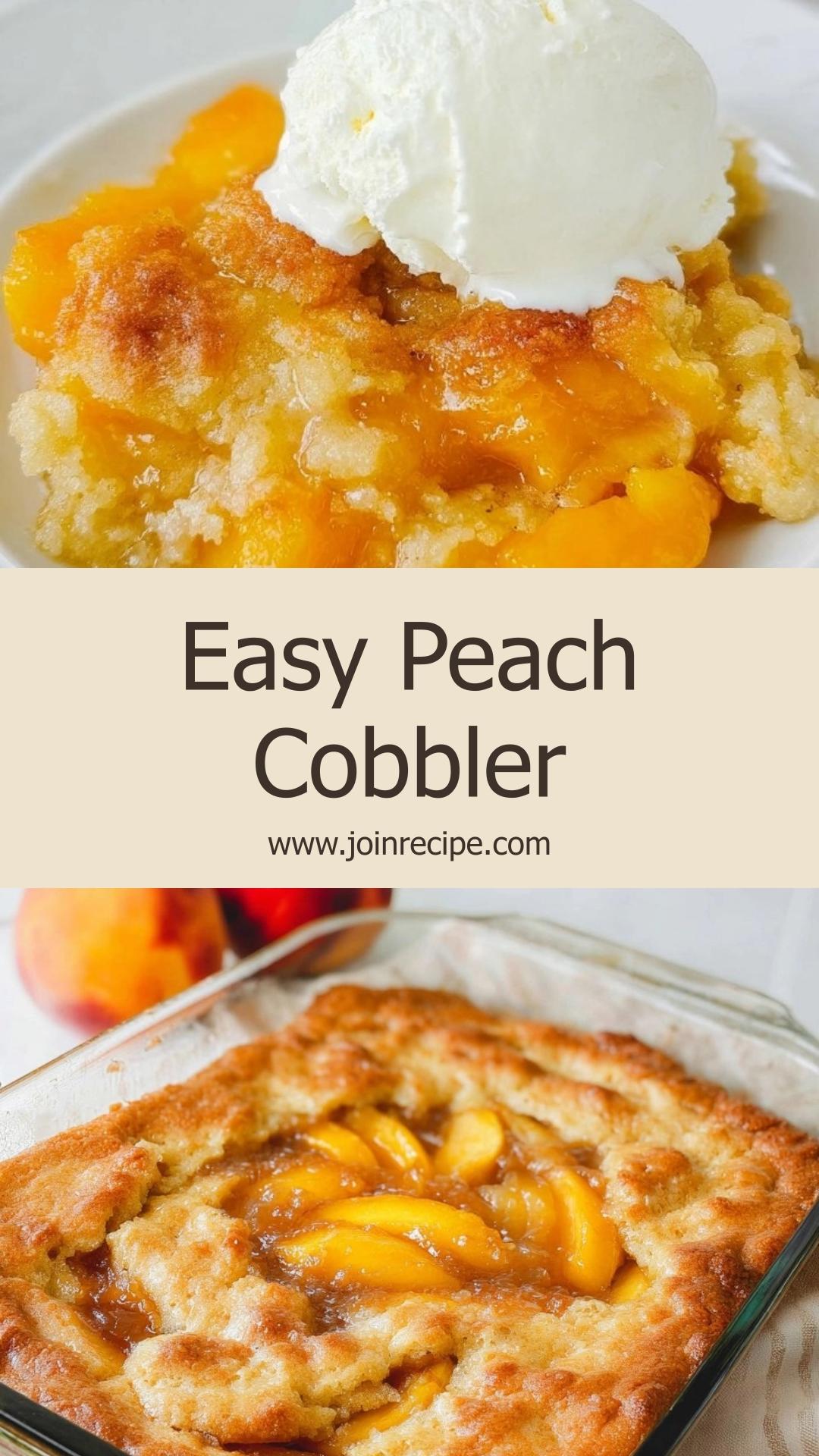 Peach Cobbler: A Comforting Dessert with Buttery Cake Topping — pin 2
