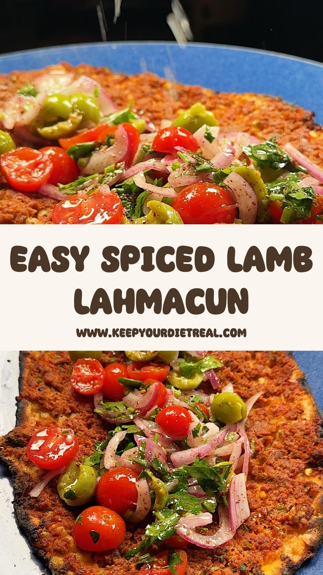 Easy Lahmacun With Spiced Ground Lamb and Lemony Olive Salad — pin 3