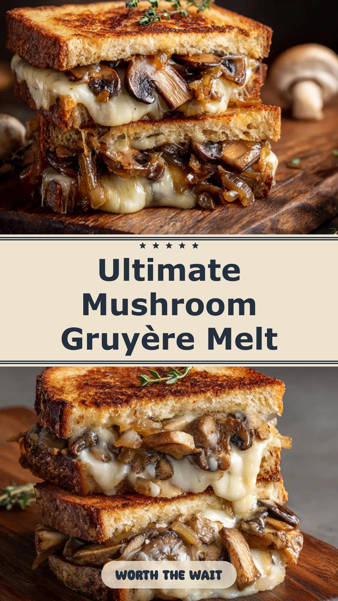 Mushroom Melt with Gruyère and Caramelized Onions — pin 1