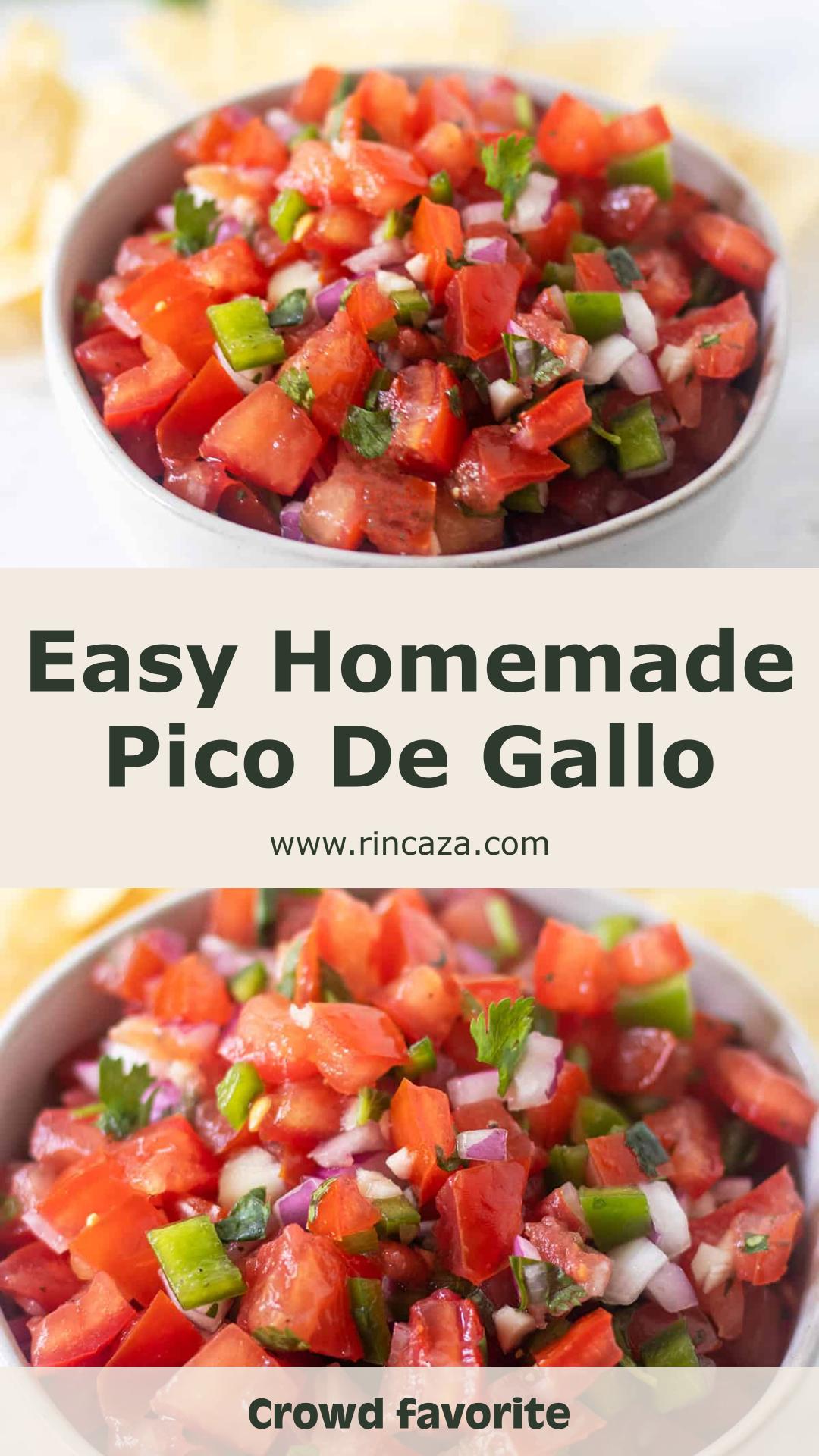Homemade Pico De Gallo With Fresh Lime and Crisp Vegetables — pin 1