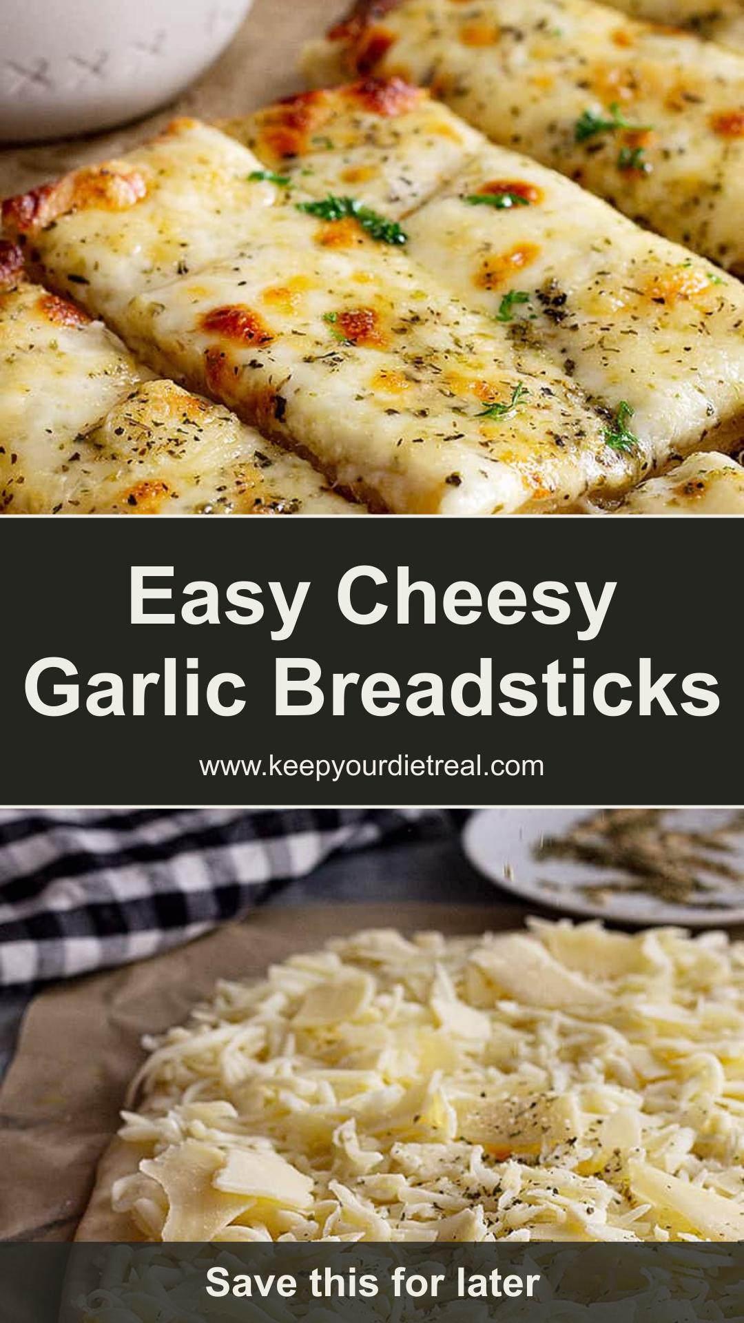 Cheese Breadsticks with Garlic Butter and Mozzarella — pin 1