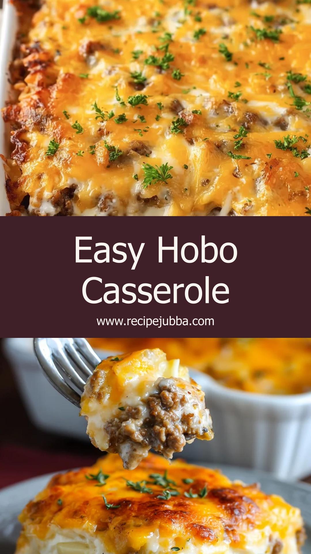 Hobo Casserole With Ground Beef, Potatoes, and Cheddar — pin 2