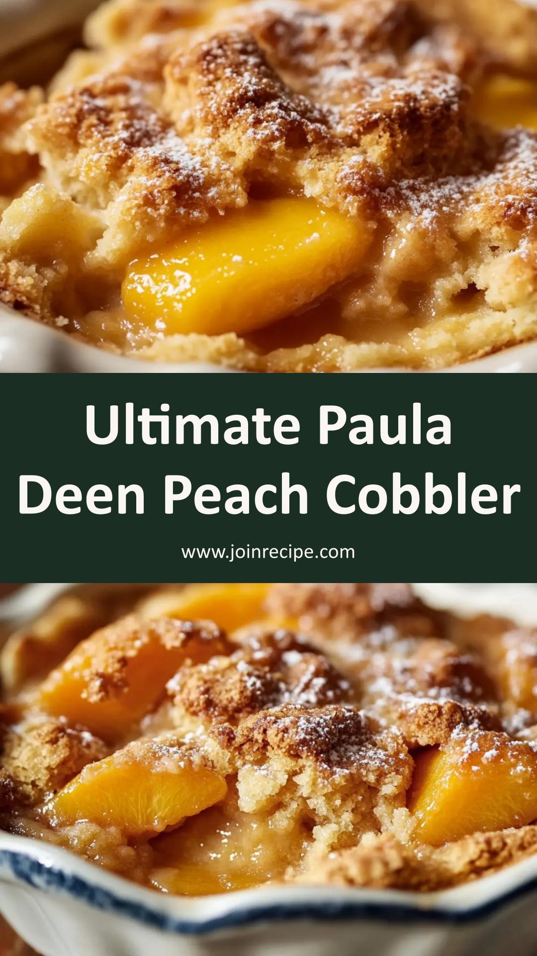 Paula Deen Peach Cobbler: The Ultimate Southern Dessert — pin 1