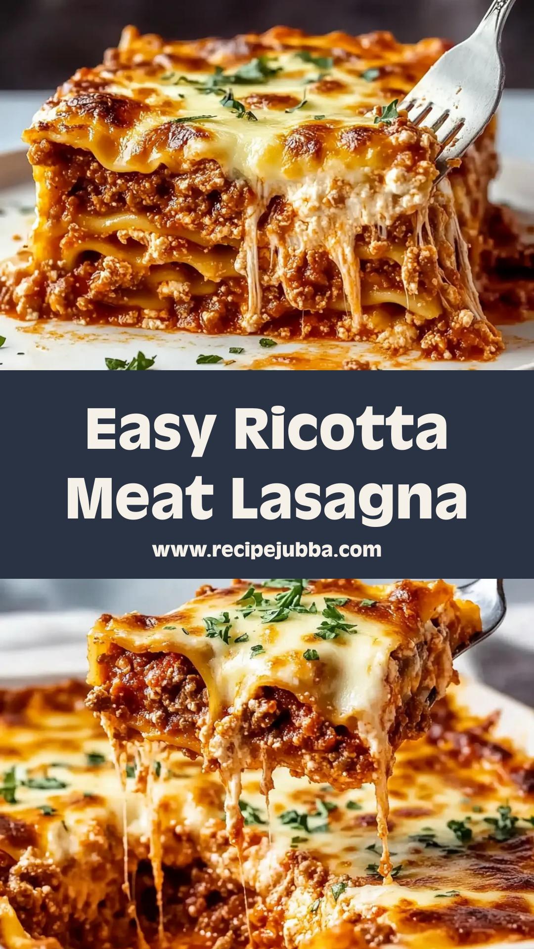 Easy Ricotta Meat Lasagna: Comforting Italian Flavor with No Hassle — pin 1