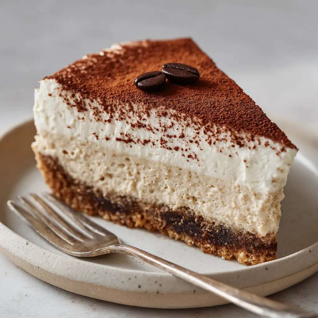 Vegan Tiramisu Cheesecake with Espresso and Cocoa