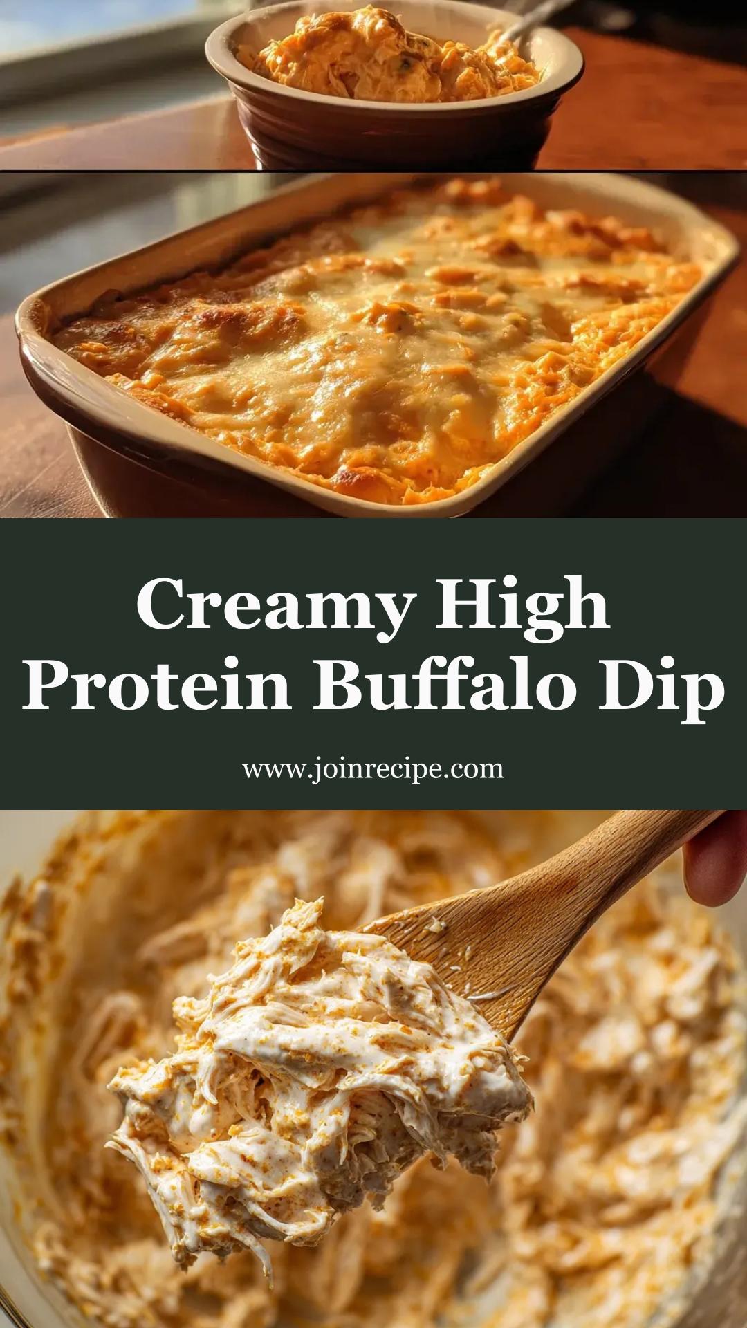 High Protein Buffalo Chicken Dip: Creamy, Spicy, One-Bowl Crowd-Pleaser — pin 1