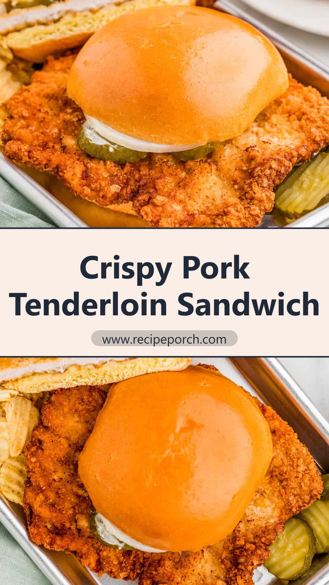 Pork Tenderloin Sandwich with Crunchy Ritz Cracker Coating — pin 1