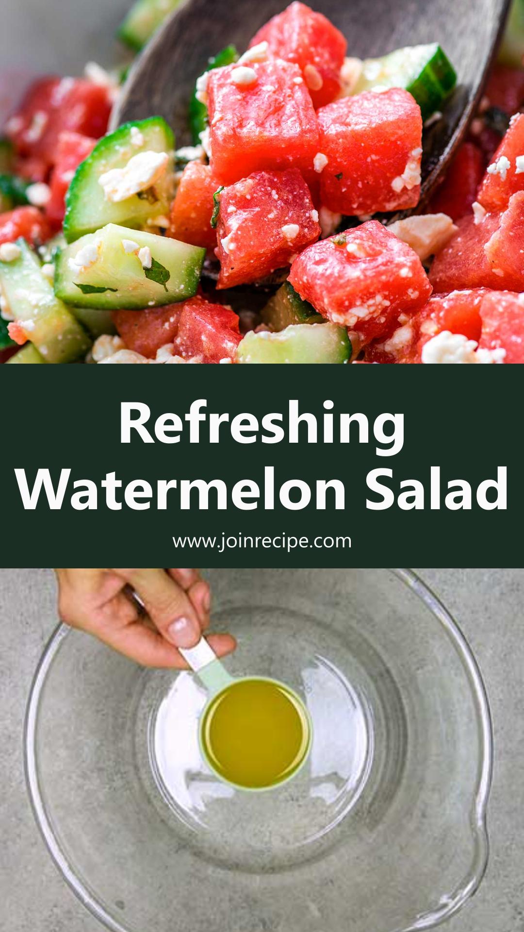 Watermelon Salad with Cucumber and Feta: A Refreshing Summer Side — pin 1