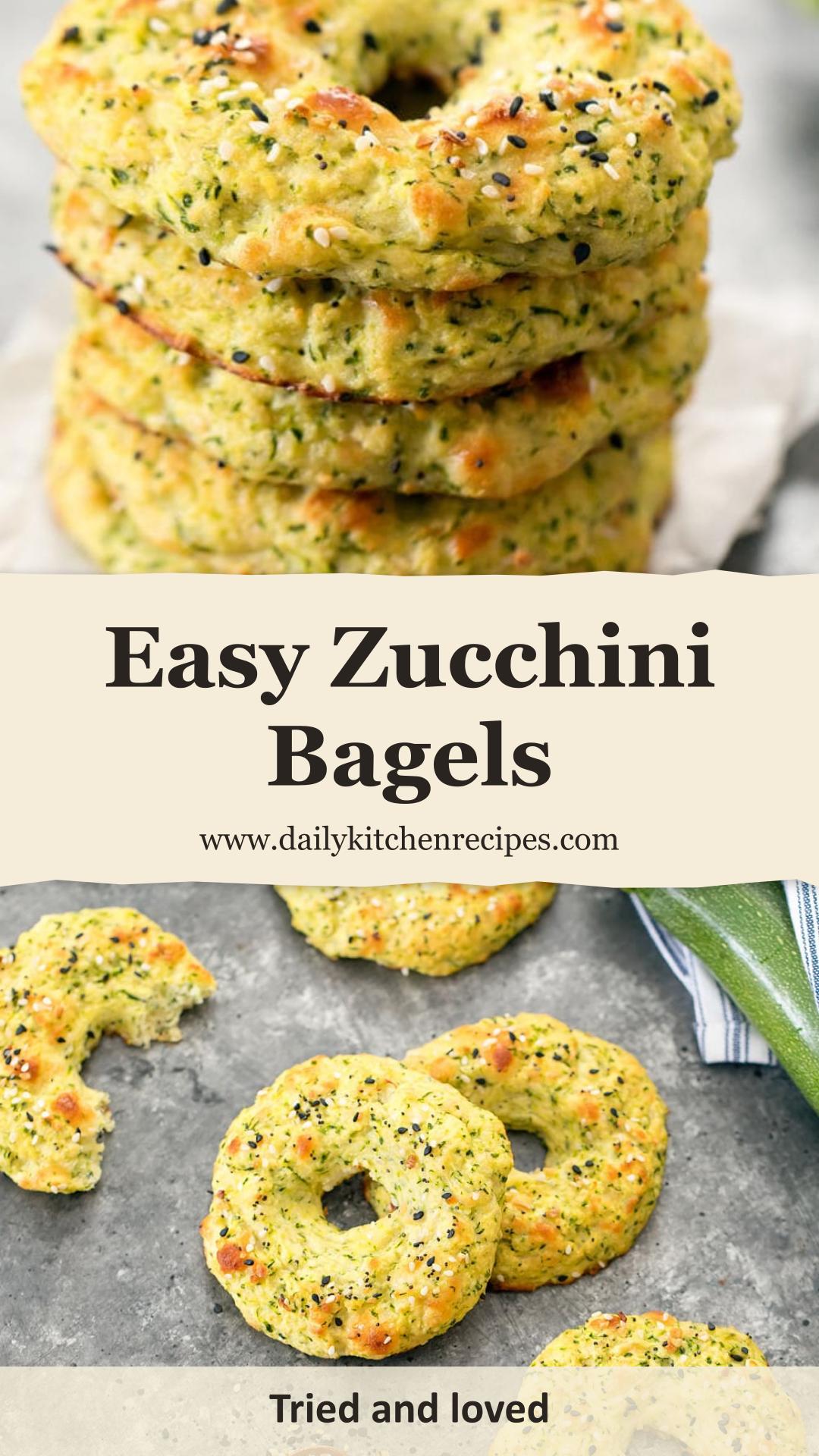 Zucchini Bagels 4 Ingredients Easy Delicious — pin 1