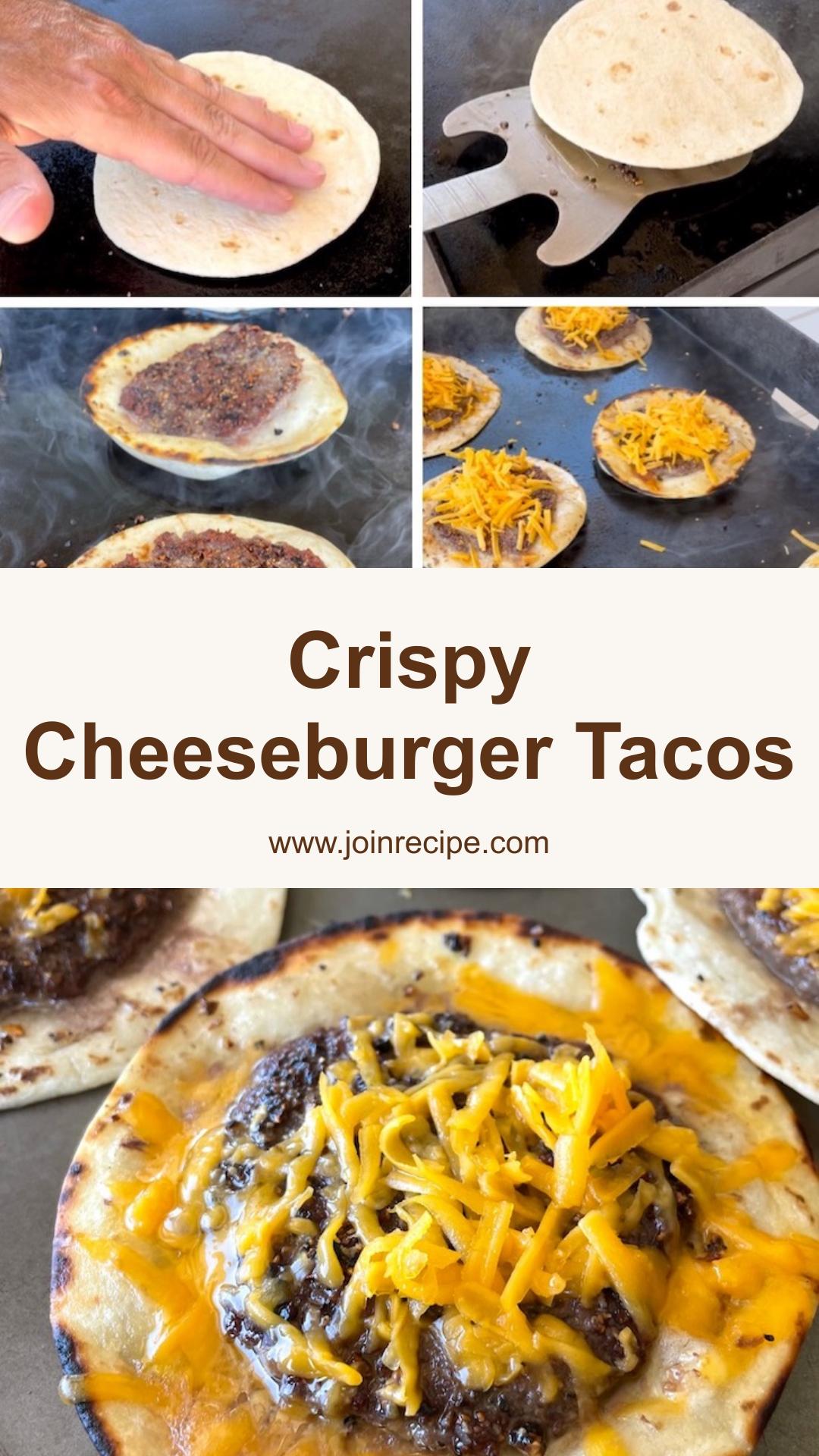 Smashed Cheeseburger Tacos with Crisp Tortillas and Shredded Cheddar — pin 2