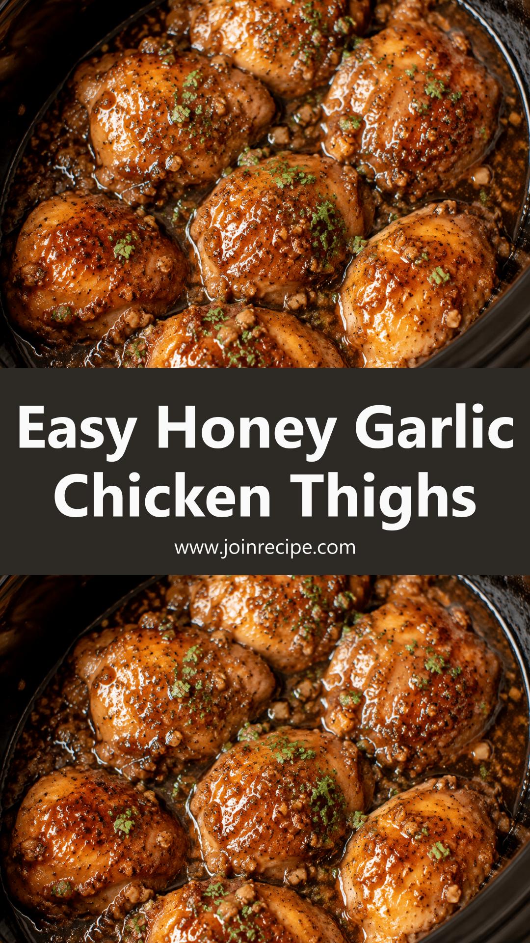 Honey Garlic Slow Cooker Chicken Thighs: Juicy and Flavor-Packed Dinner — pin 1